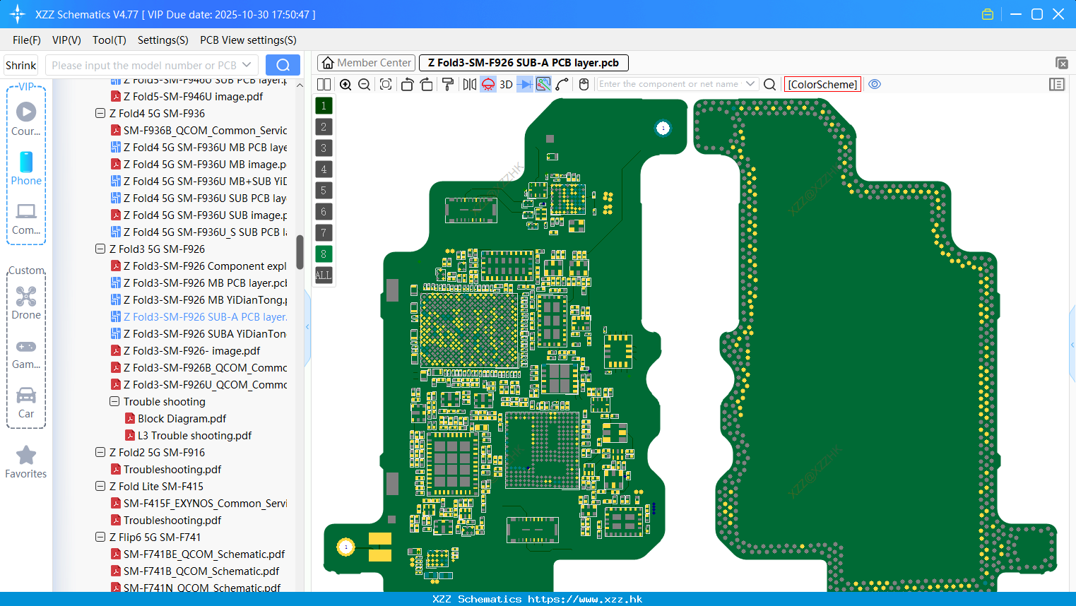 Samsung Z Fold3-SM-F926 SUB-A PCB Layer